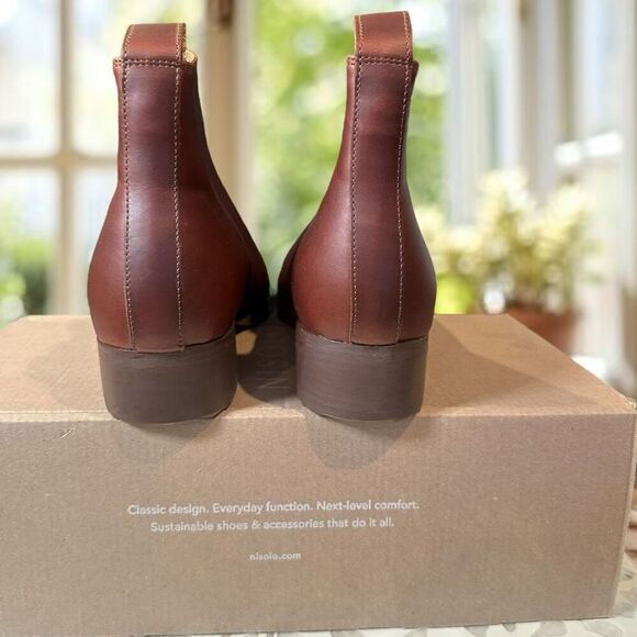 NISOLO Anthropologie $228 Chelsea Boots Women’s 9 Leather Ankle NEW Sustainable - Picture 9 of 16